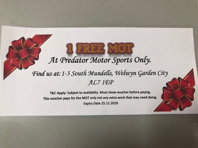 GIFT VOUCHER CLASS 3 TRIKE & THREE WHEELER CAR & VAN MOT