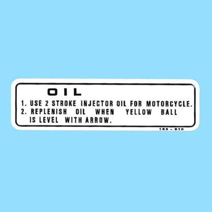 Honda Oil refill Sticker