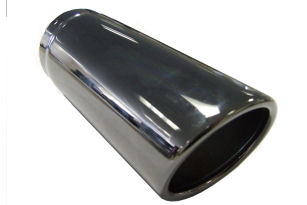  TAIL PIPE 3 inch In Rolled Slash Cut Black Chromed 76mm (3 inch) In Rolled Slash Cut. 190mm Length  