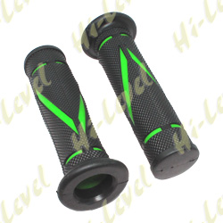 GRIPS DIAMOND BLACK WITH GREEN CUT OUT TO FIT 7/8" HANDLEBARS