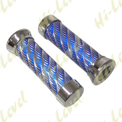 GRIPS ALUMINUM AND BLUE TO FIT 7/8" HANDLEBARS