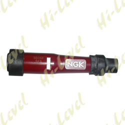 SPARK PLUG CAP SB05F NGK WITH RED BODY FITS THREADED TERMINAL