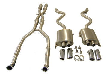 BMW E90/E92/E93 M3 Complete system including 200 cell Sports cats and tails. Replaces Transverse rear silencer for better gas flow and increased power. 304 Grade Stainless and fully TIG welded. 