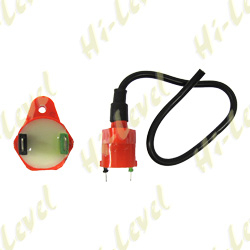 IGNITION COIL 6V, 12V CDI SINGLE 2 SPADES (AS 713826 BUT RED)