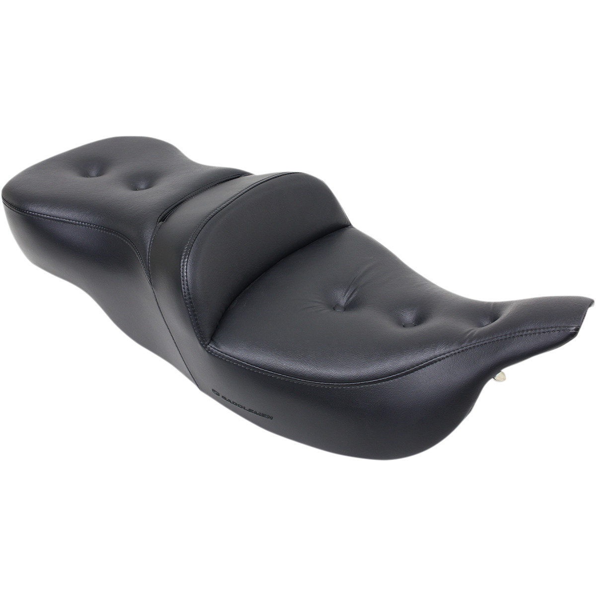 HARLEY DAVIDSON FLT, FLHT, FLTR 2-UP SEAT ROAD SOFA PT FRONT|REAR SADDLEGEL™ PLAIN BLACK