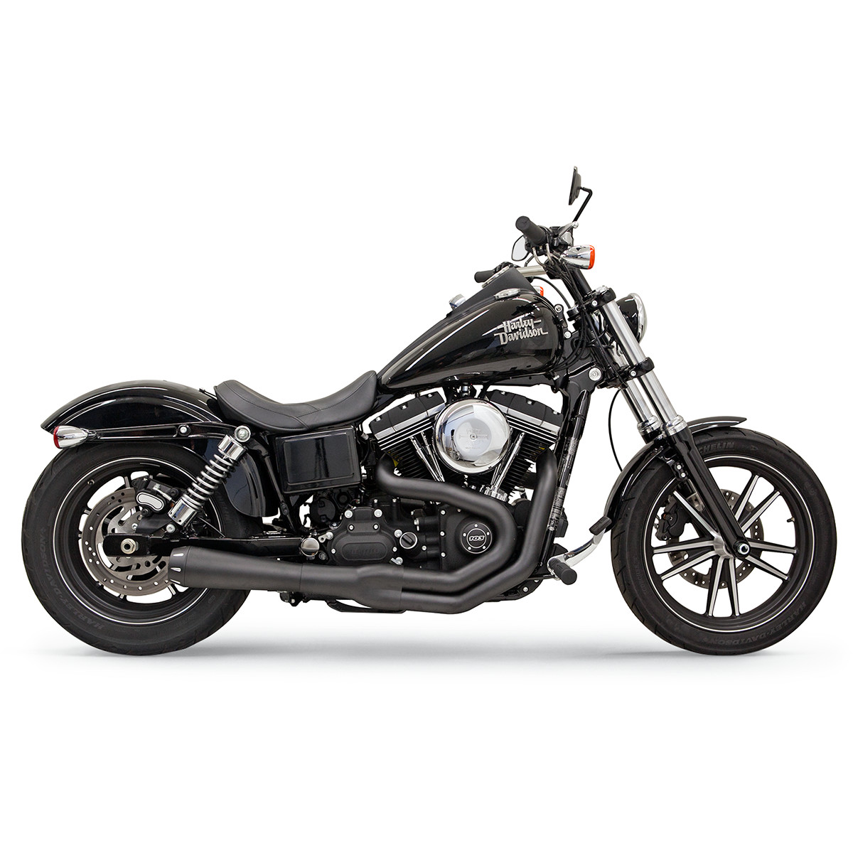 H/D FXD, FXDWG EXHAUST SYSTEM ROAD RAGE II MEGA 2-INTO-1 BLACK