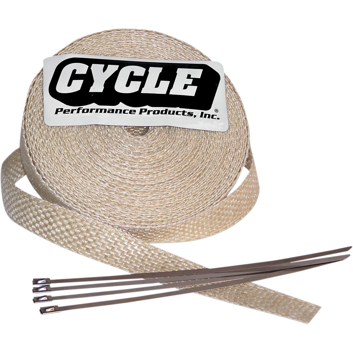 HARLEY DAVIDSON CYCLE PERFORMANCE WRAP KIT EXHAUST 2" X 25' WITH TIE NATURAL/STAINLESS