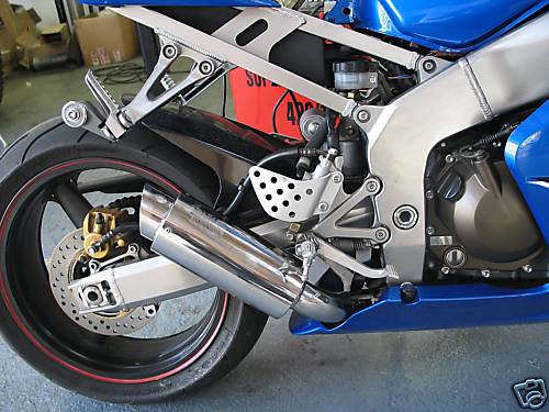 Kawasaki ZX6R, ZX636 03-05 Predator GP Silencer in BRUSHED Stainless