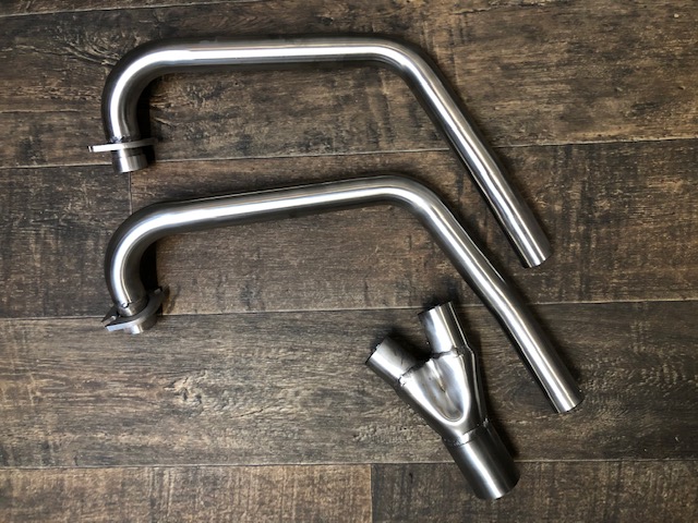 SUZUKI GN250 PREDATOR DOWN PIPES AND COLLECTOR 50.8mm OUTLET IN S/STEEL