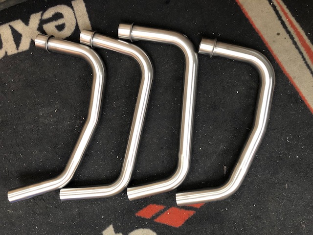 KAWASAKI ZR550 ZEPHER SET OF X4 DOWNPIPES IN S/S 2 ON 2 CONFIGURATION