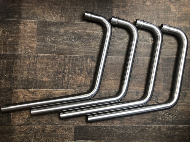 KAWASAKI Z550 FOUR SET OF X4 DOWN PIPES IN S/S EXTRA LONG