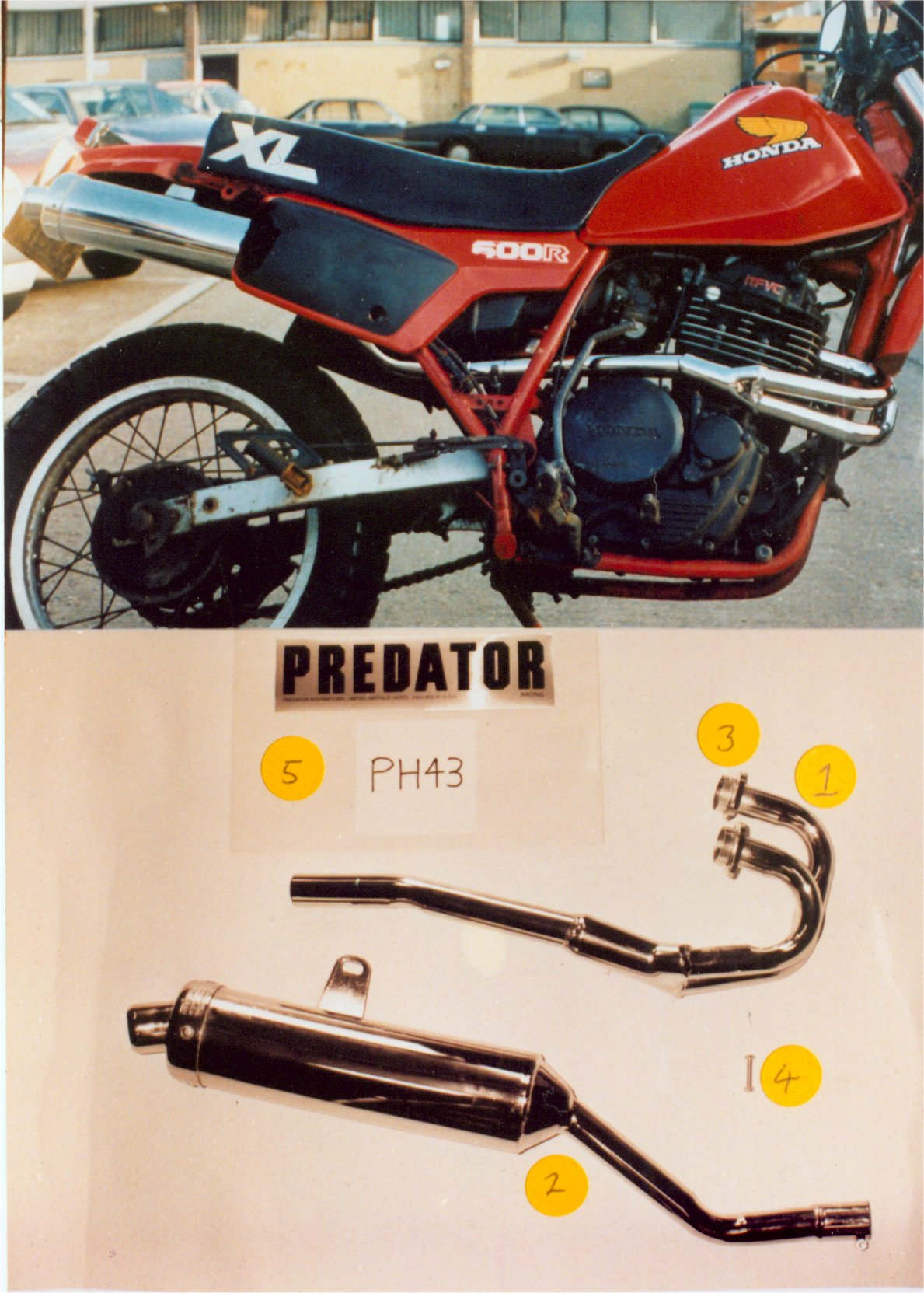 HONDA XL600R (PD03) 1983-87 (ALL KICK START MODELS) PREDATOR FULL SYSTEM ROAD S/STEEL