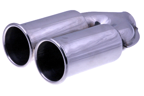 TAIL PIPE Twin 3.5 inch Out Roll on Y Polished 304 Twin Tail assembly   