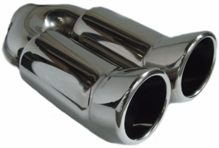 TAIL PIPE Twin Tailpipe Twin 3in DTM tails on Ywith rolled lip. Inlet min 2.0in. Length 11in  