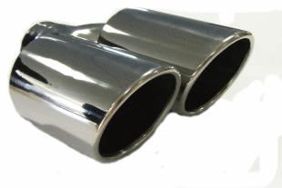 TAIL PIPE 3.5" Twin In Rolled Slashcut 