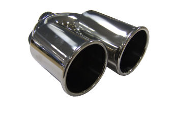 TAIL PIPE Twin 3.5" (85mm) Staggered Out roll on Y