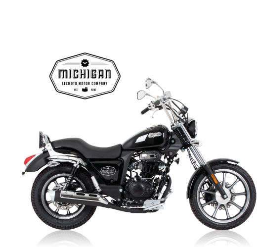 Lexmoto Michigan 125 Euro 5 in 8-BALL BLACK, BATTALION GREEN, FURNACE RED (Finance Available)
