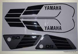 YAMAHA FS1, FS1-E STICKER SET 1980-81 SILVER/BLACK **TO ORDER SEE DISCRIPTION**