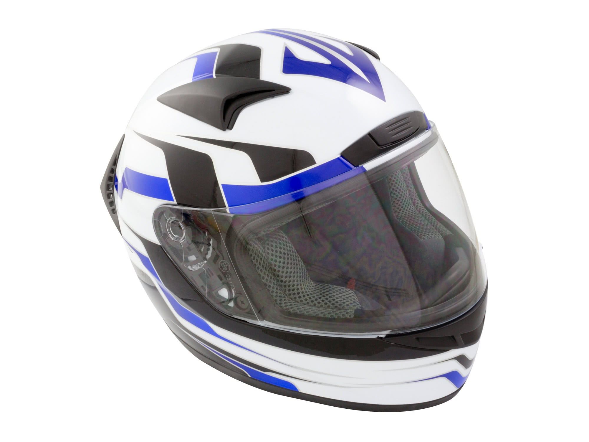GSB G-335 ADULT FULL FACE ROAD HELMET GRAPHIC BLUE GLOSS (SIZES S to XL)