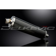 DELKEVIC EXHAUST SILENCER WITH REMOVABLE BAFFLE 450mm OVAL CARBON FIBRE