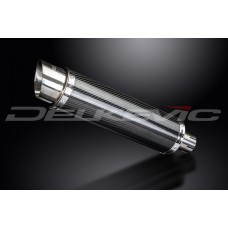 DELKEVIC EXHAUST SILENCER WITH REMOVABLE BAFFLE 350mm ROUND CARBON FIBRE