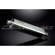 DELKEVIC EXHAUST SILENCER WITH REMOVABLE BAFFLE 420mm TRI-OVAL STAINLESS STEEL (left)