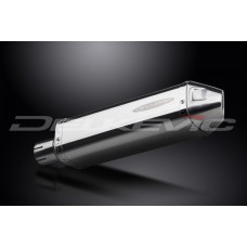 DELKEVIC EXHAUST SILENCER WITH REMOVABLE BAFFLE 320mm TRI-OVAL STAINLESS STEEL (left)