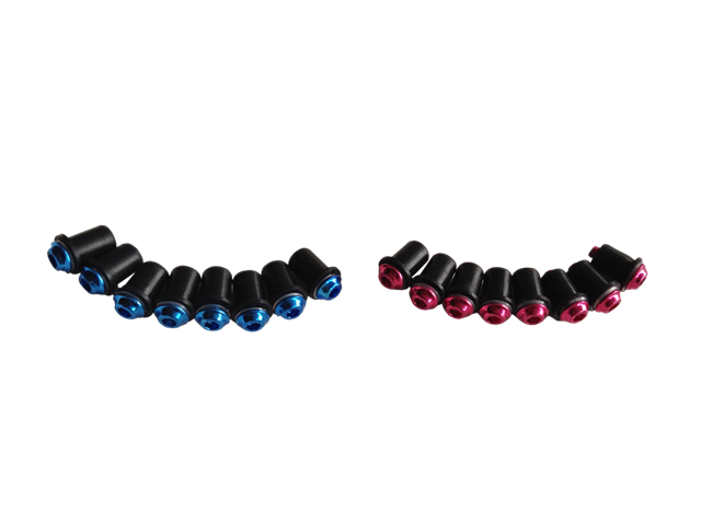 MOTORCYCLE SCREEN FITTING BOLT SETS BLACK, BLUE, RED, SILVER