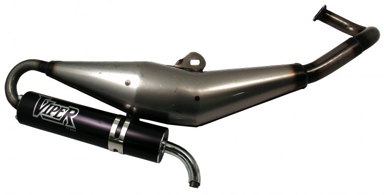 Viper Scooter Silencer VIP 375 IN MILD STEEL SMOKED VARNISH FINISH