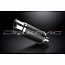 DELKEVIC EXHAUST SILENCER WITH REMOVABLE BAFFLE 200mm ROUND CARBON FIBRE 