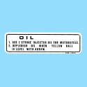 Honda Oil refill Sticker
