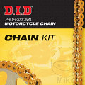 XL250S Chain & SPROCKET DID X-RING 520 VX3 Open with rivet link Gold