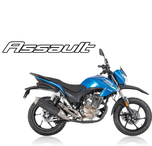 Lexmoto Assault 125 Euro 5 in INFINITY BLACK, PRECISION GREY, TORRENT BLUE (FINANCE AVAILABLE)