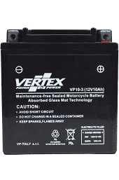 Vertex VP10-3 Battery Replaces CB10L-A2, 12N10-3A (L: 134MM x H: 146MM x W: 90MM)