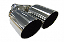 TAI PIPE Twin 4" Slash Cut Tailpipe    Twin 101mm (4 inch) Slash Cut Tails on a Y-Piece. 450mm length. 205mm Total Width. 61mm inlet  
