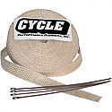 CYCLE PERFORMANCE WRAP KIT EXHAUST 1" X 50' WITH TIE NATURAL/STAINLESS