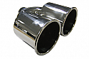 TAIL PIPE Twin 4" Out Rolled Twin 101mm (4 inch) In rolled on a Y. 51mm inlet. 215mm Length. 230mm Total Length   