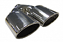 TAIL PIPE Twin AMG Style Oval Tails Twin 101mm x 76mm (4" x 3") Slash Cut ovals on a Y. 51mm inlet. 210mm Length. 215mm Total width   