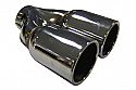 TAIL PIPE Twin 3" In Rolled Tail Twin 76mm In Rolled (3 inch) on a Y. 63mm inlet. 200mm Length. 155mm Total width   