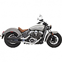 INDIAN SCOUT 69 ABS, INDIAN SCOUT 60 ABS SIXTY 2015-2017 BLACK 3" SLIP ON MUFFLER W/BLACK SLASH CUT END CAP