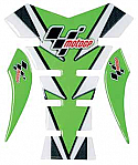 MOTO GP TANK PROTECTOR SPINE STYLE IN  GREEN & CARBON
