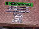KAWASAKI 750, H2, H1 DUAL FRONT BRAKE HOSES SET UPPER LOWER STEEL PIPES 3PC
