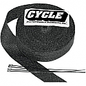 CYCLE PERFORMANCE WRAP KIT EXHAUST 1" X 50' WITH TIE BLACK/STAINLESS